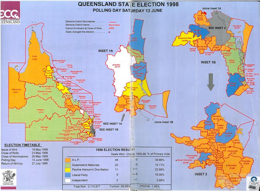 Ecq Map, Queensland State Election 1998