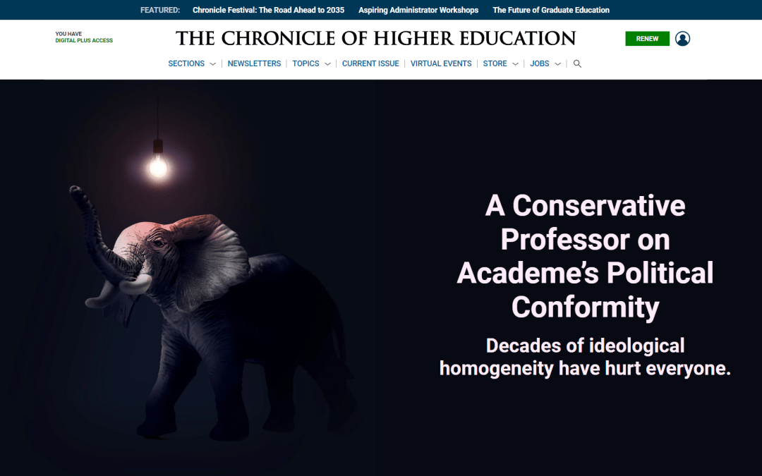 From The Chronicle of Higher Education: Hey You, Academe Political Conformity